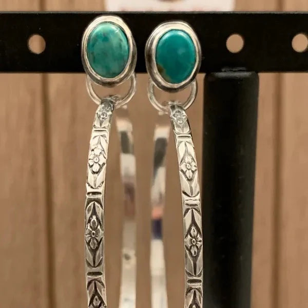 Boho wintage kolczyki z onyksem