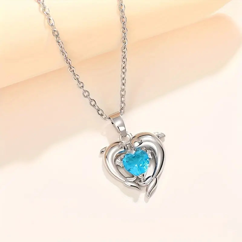 Naszyjnik bliźniaczy Oceanheart | Białe złoto