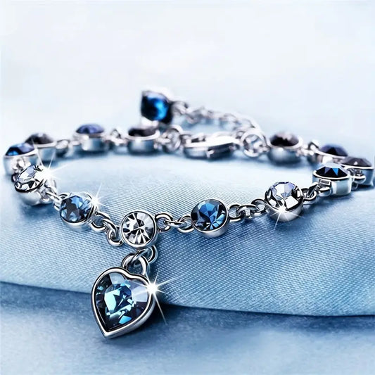 Bransoletka blask Ocean Heart | Białe złoto