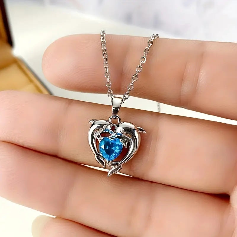Naszyjnik bliźniaczy Oceanheart | Białe złoto