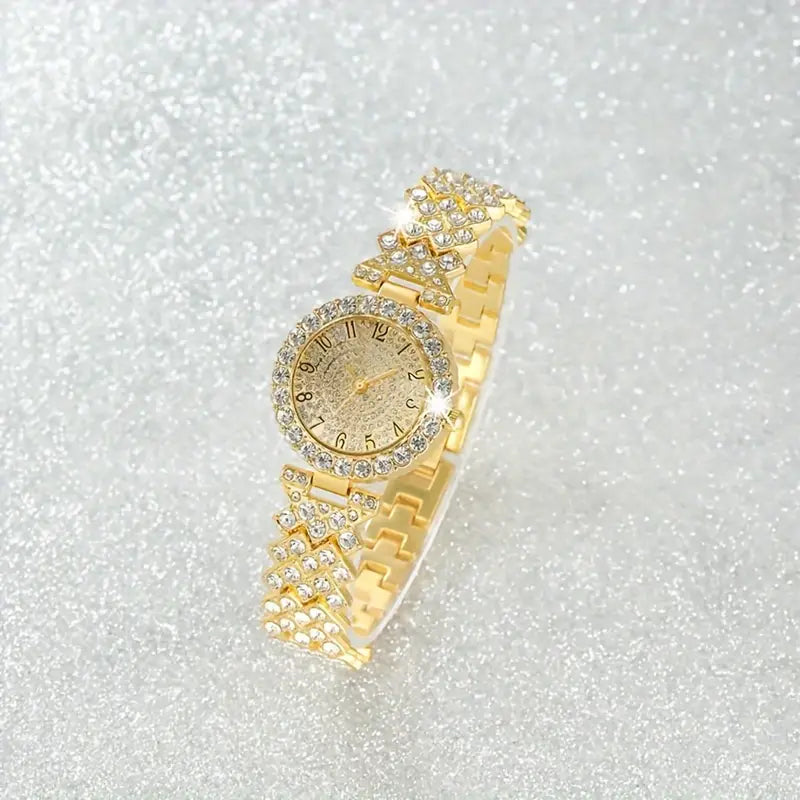 Zestaw zegarka i bransoletki Luxe Radiance | Złoty