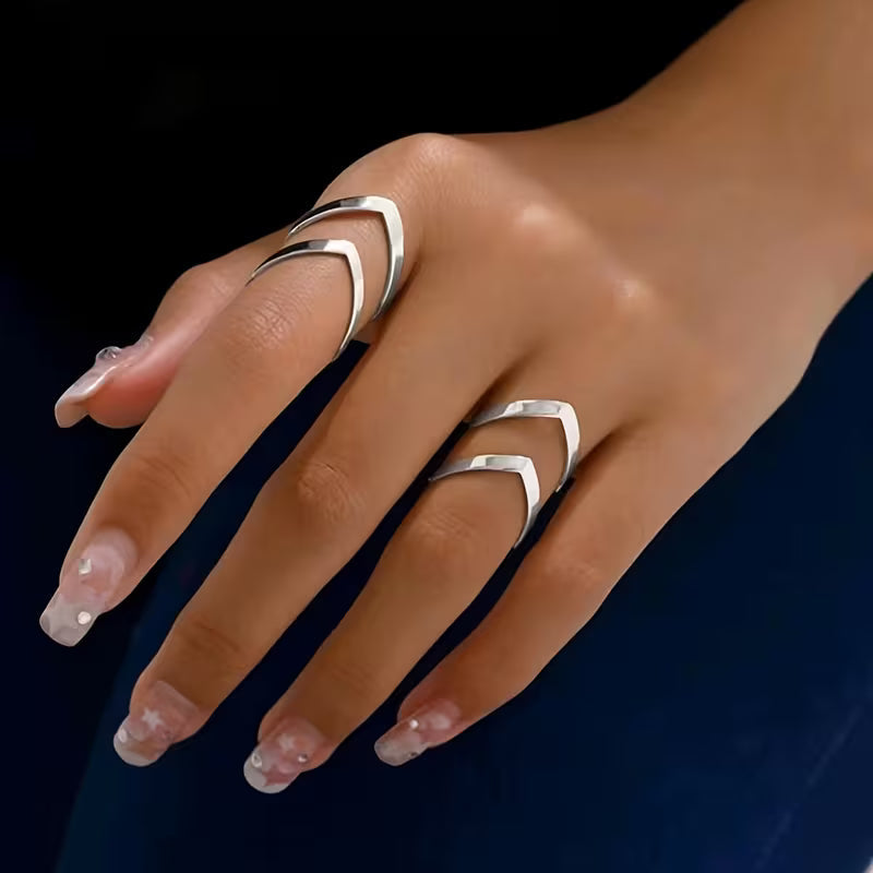Zestaw 2 eleganckich minimalistycznych pierścionków