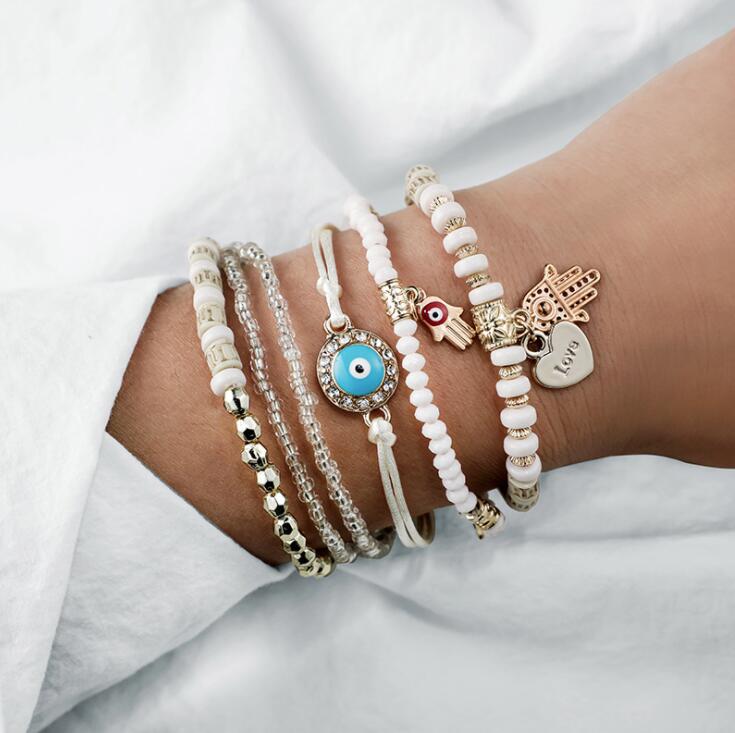 Zestaw bransoletek Hamsa