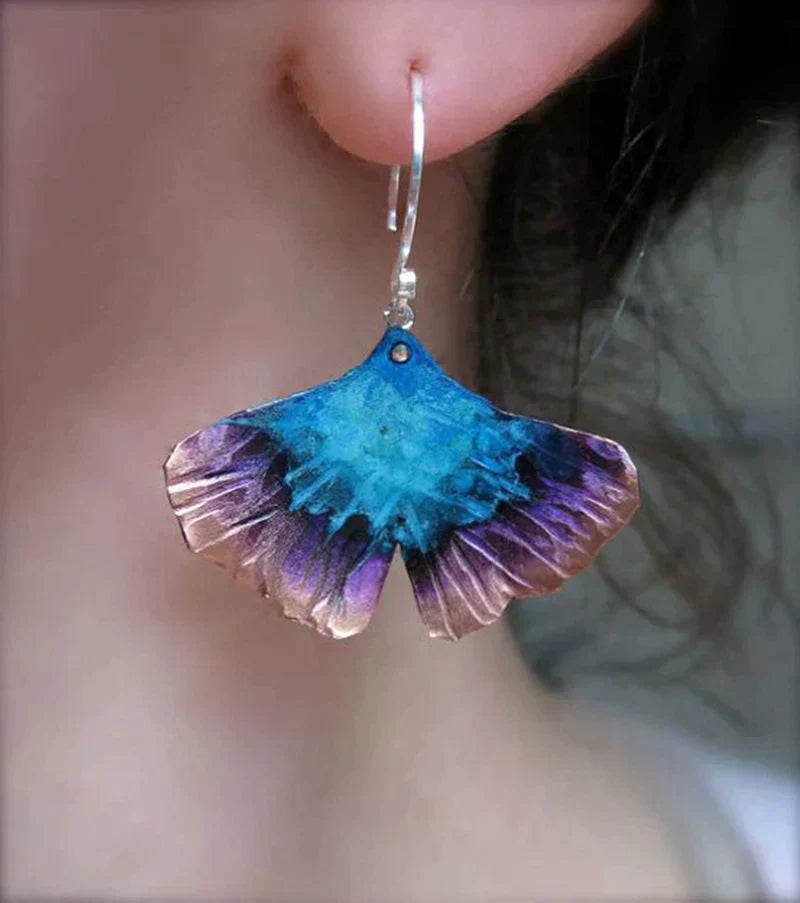 Boho kolczyki z niebieskim motylem w srebrze sterling
