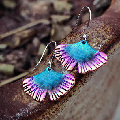 Boho kolczyki z niebieskim motylem w srebrze sterling