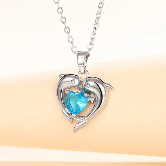 Naszyjnik bliźniaczy Oceanheart | Białe złoto