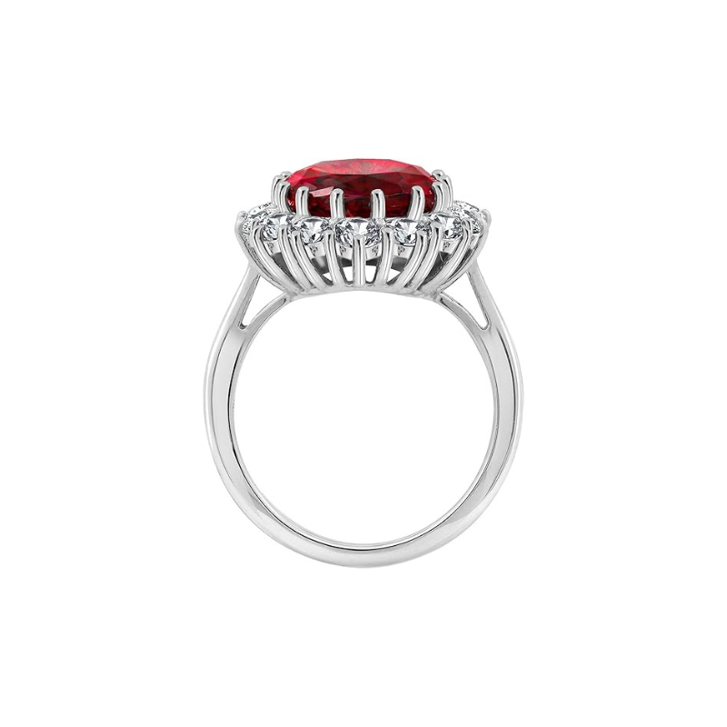 Pierścionek z rubinem Scarlet Crown | Białe złoto