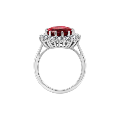 Pierścionek z rubinem Scarlet Crown | Białe złoto
