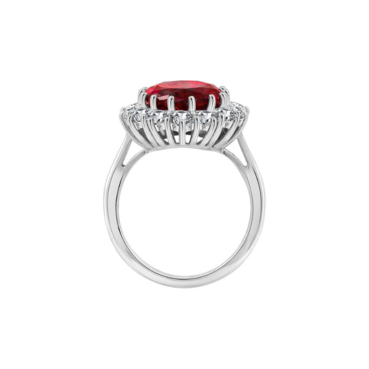 Pierścionek z rubinem Scarlet Crown | Białe złoto