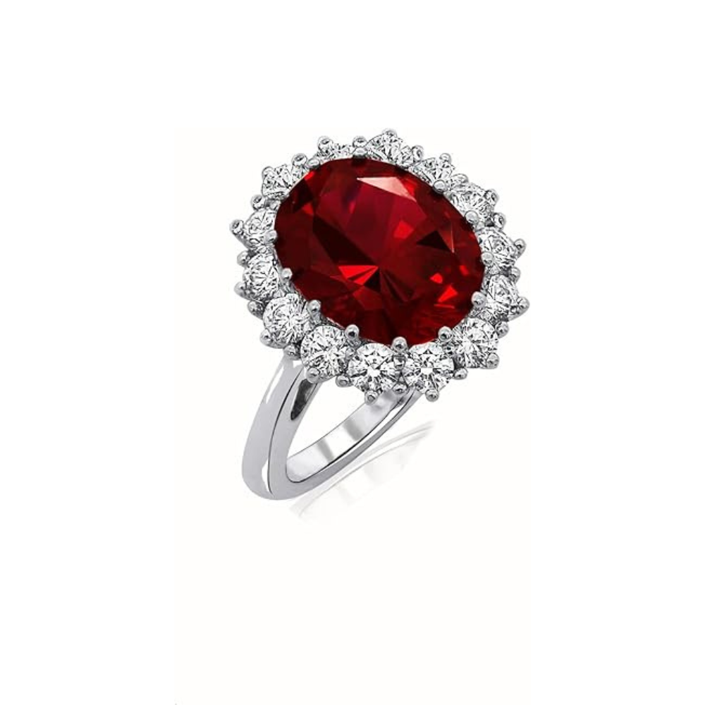 Pierścionek z rubinem Scarlet Crown | Białe złoto