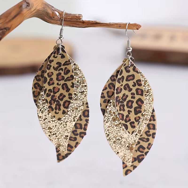 Kolczyki vintage w stylu leopard