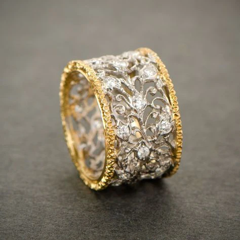 Złoty pierścionek Ivy Crystal w stylu vintage