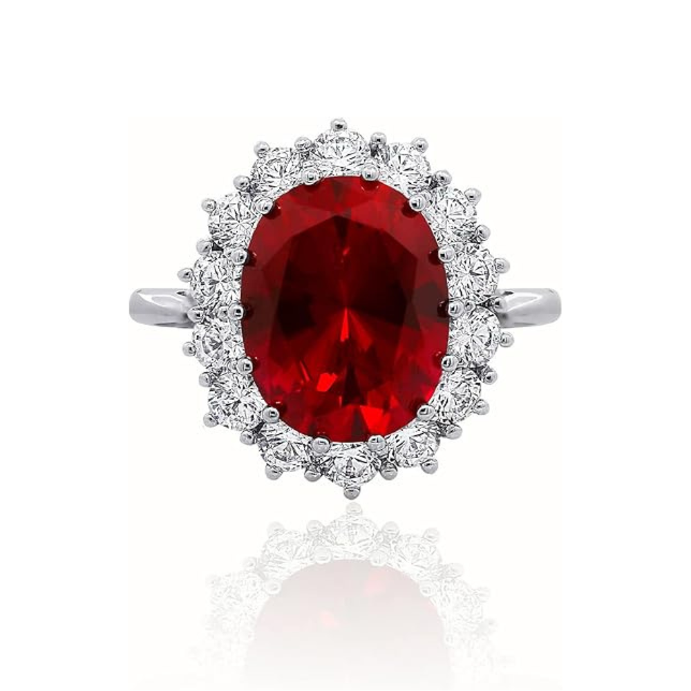 Pierścionek z rubinem Scarlet Crown | Białe złoto